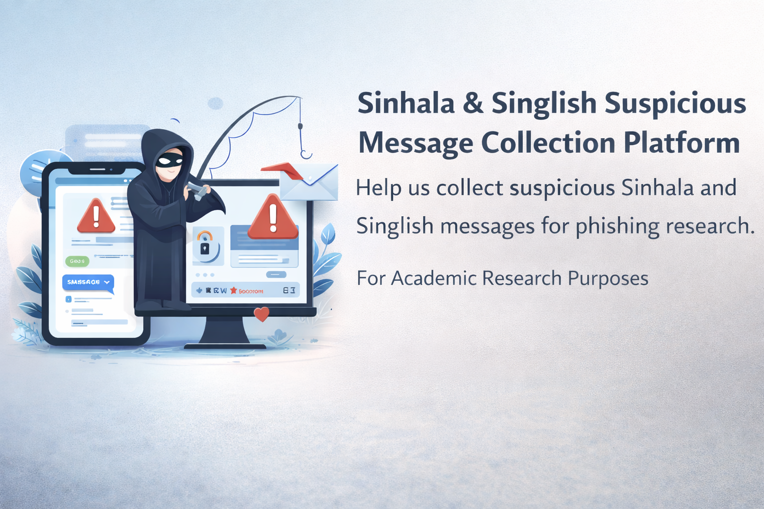 Sinhala and Singlish Suspicious Messages Collection Research Banner